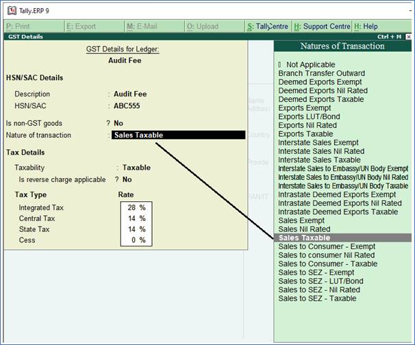 Creating Service Ledger With GST Compliance In Tally ERP9